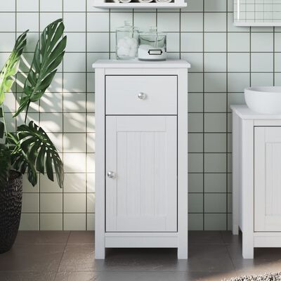 vidaXL Bathroom Cabinet BERG White 15.7"x13.4"x31.5" Solid Wood Pine