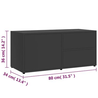 vidaXL TV Cabinet Gray 31.5"x13.4"x14.2" Engineered Wood