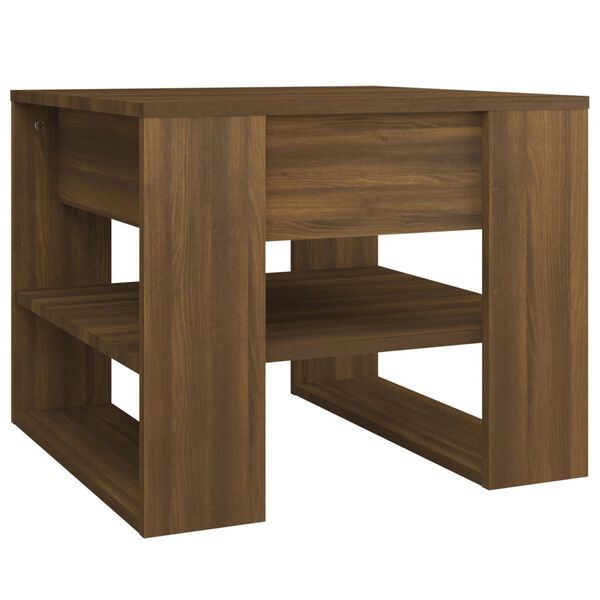 vidaXL Coffee Table Brown Oak Engineered Wood 21.7 x 21.9 x 17.7 in