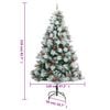 vidaXL Artificial Hinged Christmas Tree Green and white PVC and Metal