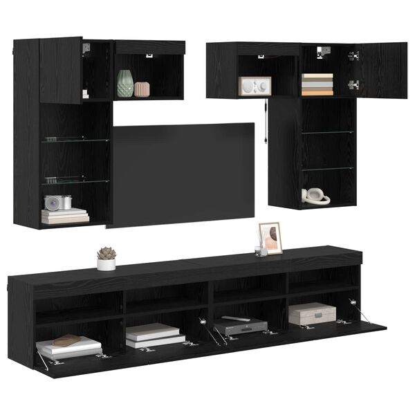 vidaXL TV Wall Units 6 pcs Artisan Oak 39.37 x 11.81 x 15.75 in