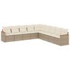 vidaXL Garden Sofa Set Beige PE rattan, powder-coated steel, polyester
