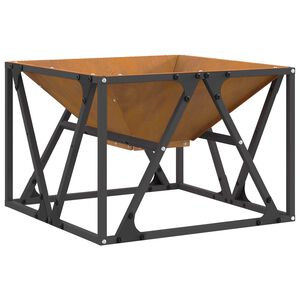 vidaXL Fire Pit Brown 19.69 x 19.69 x 13.78 in Steel
