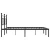 vidaXL Metal Bed Frame without Mattress with Headboard Black 78.7"x78.7"