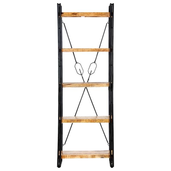 vidaXL Bookcase Natural Mango Wood and Black
