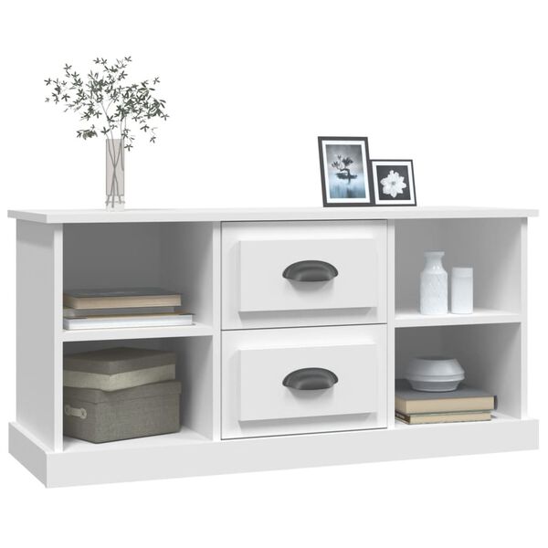 vidaXL TV Cabinet White Engineered Wood Medium TV Cabinet Rectangular
