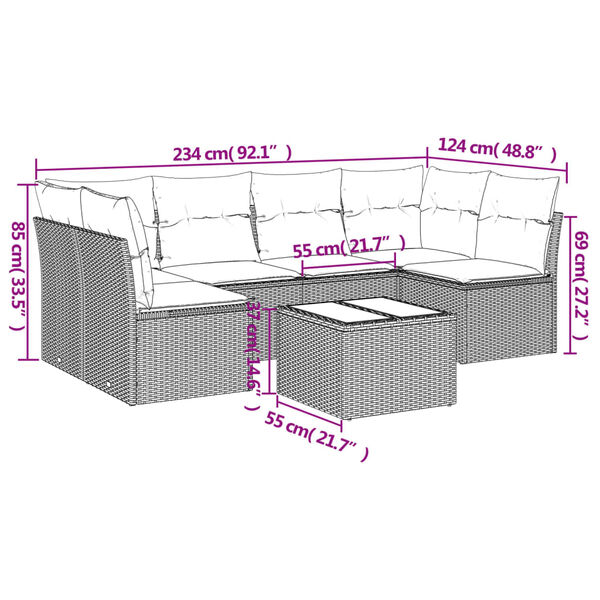 vidaXL Garden Sofa Set Grey