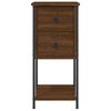 vidaXL Bedside Cabinet Set of 2 Brown Oak Engineered wood, Iron