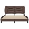 vidaXL Bed Frame Brown Faux Leather Double Rectangular Modern
