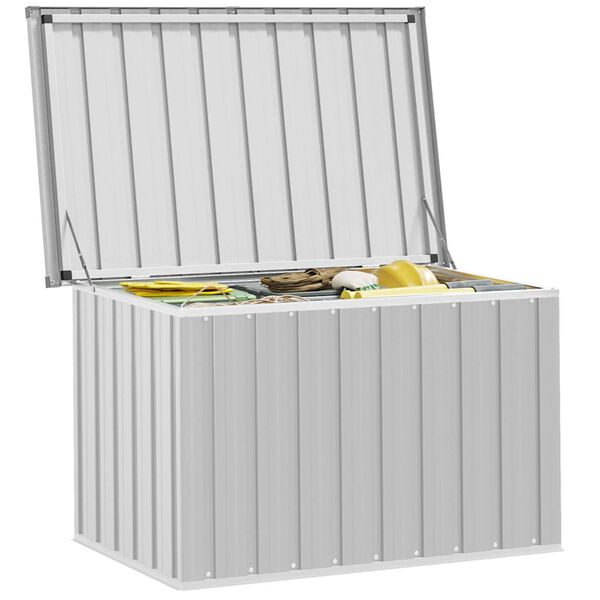 vidaXL Storage Box Gray Galvanized Steel 42.9 in x 26.4 in x 25.6 in
