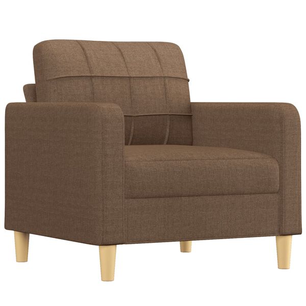 vidaXL Sofa Set Brown Fabric (100% polyester), metal, textilene, plywood