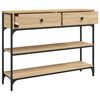 vidaXL Console Table Sonoma Oak Engineered Wood Narrow Adjustable Feet