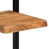 vidaXL Wall Shelf Set of 2 Natural wood and black Solid Acacia wood, Steel