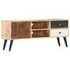 vidaXL Tv Cabinet Natural Wood Solid Mango Wood Standard TV Cabinet