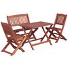 vidaXL Dining Set Natural wood Solid eucalyptus wood Children's size