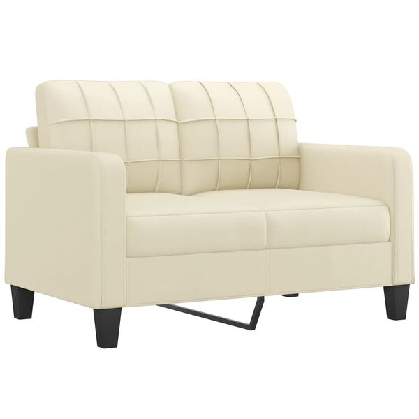vidaXL Sofa Set Cream Faux leather, metal, textilene, plywood