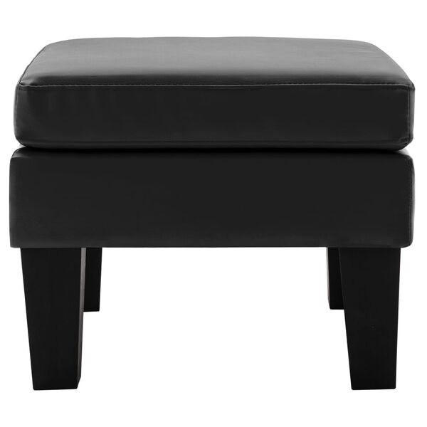 vidaXL Footstool Black Faux Leather, Solid Pine Wood Compact Simple