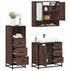 vidaXL Bathroom Furniture Set Brown Oak Engineered wood, Metal, Glass