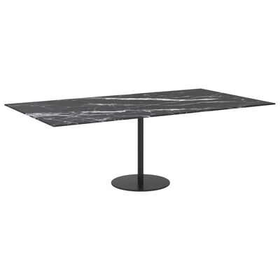 vidaXL Table Top Black 47.2"x25.6" 0.3" Tempered Glass with Marble Design