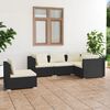 vidaXL Garden Lounge Set Black PE rattan, powder-coated steel, plastic