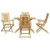 vidaXL Garden Dining Set Natural Bamboo Bamboo Medium Foldable