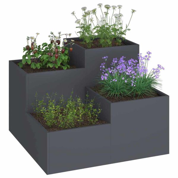 vidaXL Garden Planter Anthracite 100 x 100 x 60 cm Steel