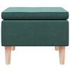 vidaXL Stool Dark Green Fabric (Polyester), Rubber Wood Compact Footrest