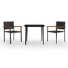 vidaXL Garden Dining Set Black