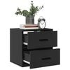 vidaXL Wall-mounted Bedside Cabinet Black Engineered wood Standard