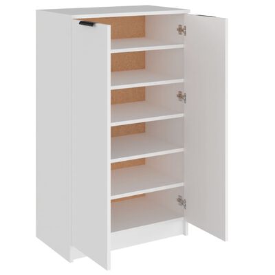 vidaXL Shoe Cabinet White 23.2"x13.8"x39.4" Engineered Wood