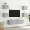 vidaXL TV Wall Unit Grey Sonoma Engineered Wood Medium TV Wall Unit