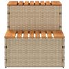 vidaXL Hot Tub Step Beige PE Rattan, Powder-Coated Steel, Solid Acacia Wood