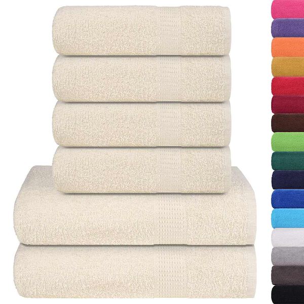 vidaXL Towel Set Cream 100% Cotton