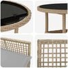vidaXL Garden Dining Set 3 pcs Beige Poly rattan