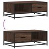 vidaXL Coffee Table Brown Oak Engineered Wood, Metal Medium Coffee Table