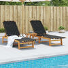 vidaXL Sun Lounger Set of 2 Black and Brown 100% Olefin Standard