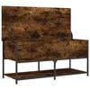 vidaXL Storage Bench Smoked Oak Engineered wood Medium Adjustable Feet