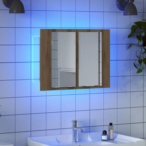 vidaXL LED Mirror Cabinet Artisan Oak Engineered wood, glass