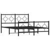 vidaXL Bed Frame Black Steel Full Bed Frame Rectangular Industrial