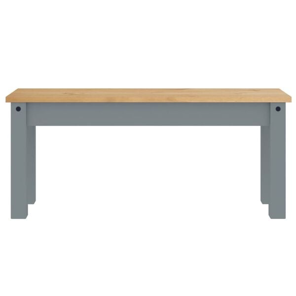 vidaXL Dining Bench Grey Solid pine wood Medium Durable Dining Bench
