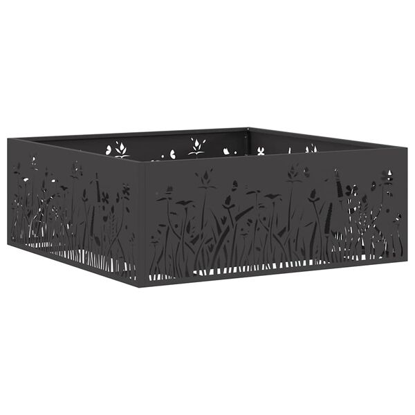 vidaXL Fire Pit Black 31.50 x 31.50 x 11.81 in Steel