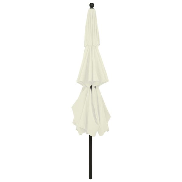 vidaXL Parasol Sand Polyester, Powder-Coated Aluminium Large Foldable