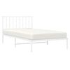 vidaXL Bed Frame White Steel Twin Bed Frame Rectangular Classic