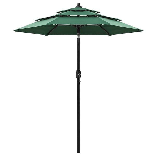 vidaXL Parasol Green Polyester, powder-coated aluminum Large Tiltable