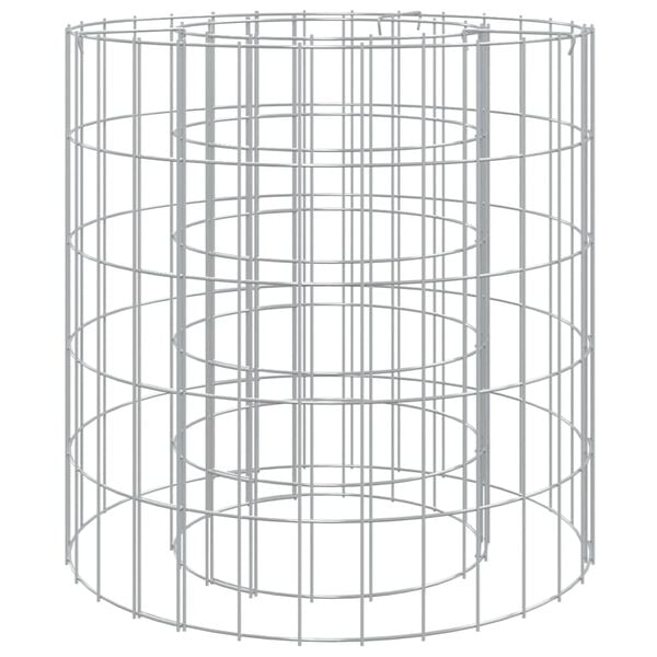 vidaXL Gabion Fire Pit Ø 19.7" Galvanized Iron
