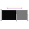 vidaXL Side Awning Black Screen + Grey Stand Polyester, Powder-Coated Iron