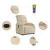 vidaXL Electric Massage Recliner Chair Cream