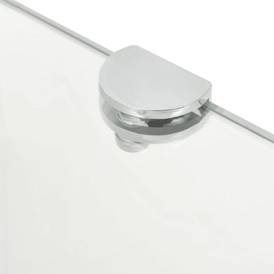 vidaXL Corner Shelf with Chrome Supports Glass Clear 17.7"x17.7"