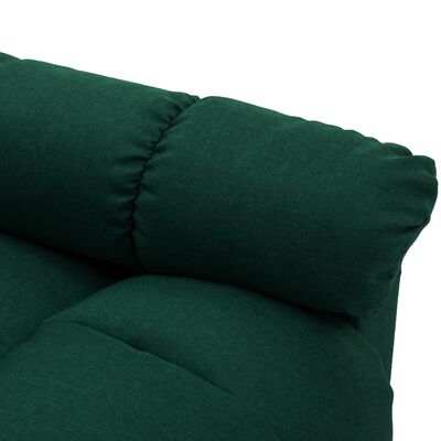 vidaXL Massage Recliner Dark Green Fabric