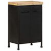 vidaXL Sideboard Rough mango wood with a natural finish and black iron